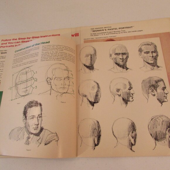 Vintage 1971 Craftint Portrait Sketching Instruction Booklet - Picture 12 of 16